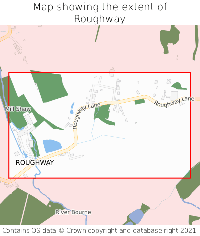 Map showing extent of Roughway as bounding box