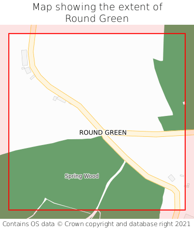 Map showing extent of Round Green as bounding box