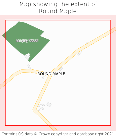 Map showing extent of Round Maple as bounding box