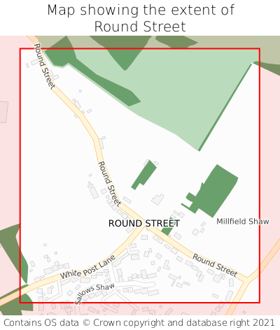 Map showing extent of Round Street as bounding box