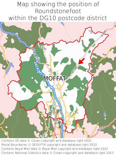 Map showing location of Roundstonefoot within DG10