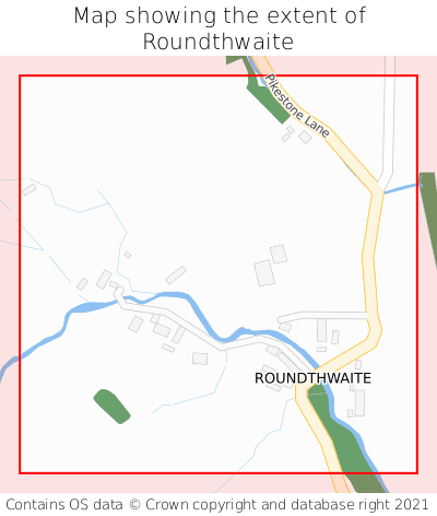 Map showing extent of Roundthwaite as bounding box