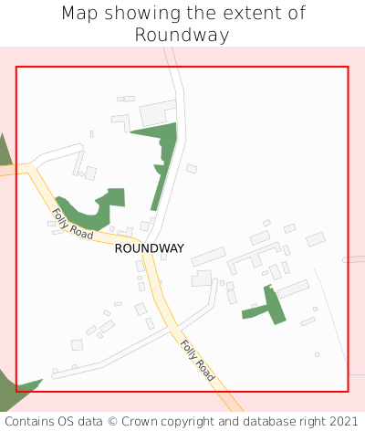 Map showing extent of Roundway as bounding box