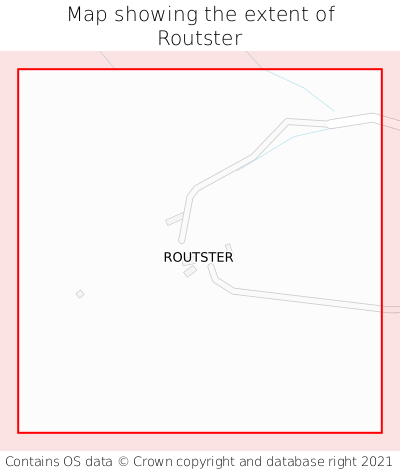 Map showing extent of Routster as bounding box
