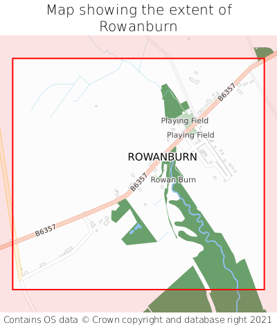 Map showing extent of Rowanburn as bounding box