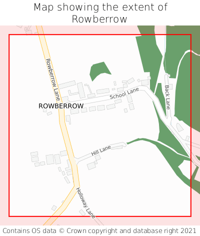 Map showing extent of Rowberrow as bounding box