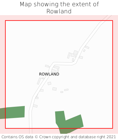 Map showing extent of Rowland as bounding box