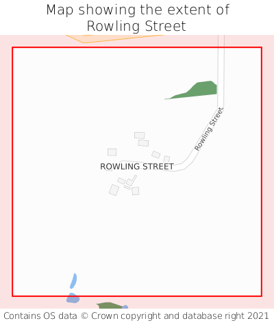 Map showing extent of Rowling Street as bounding box