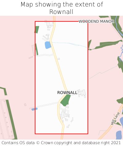 Map showing extent of Rownall as bounding box
