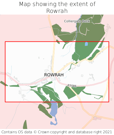 Map showing extent of Rowrah as bounding box