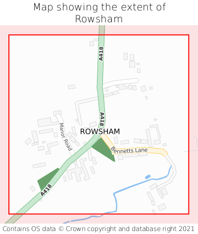 Map showing extent of Rowsham as bounding box