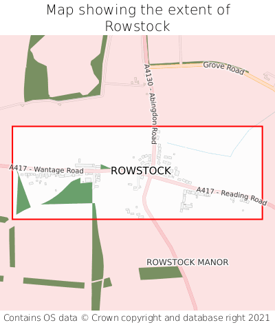 Map showing extent of Rowstock as bounding box