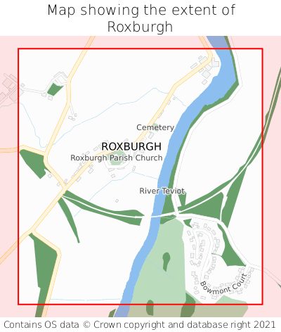 Map showing extent of Roxburgh as bounding box