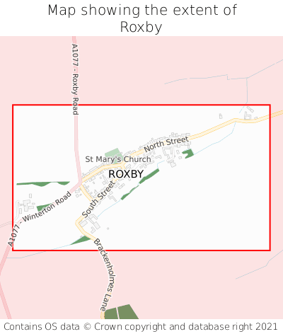 Map showing extent of Roxby as bounding box