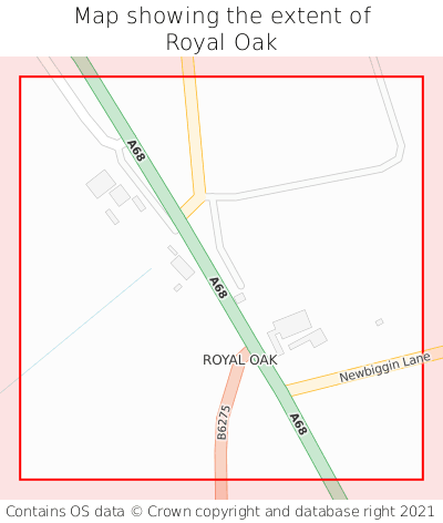 Map showing extent of Royal Oak as bounding box