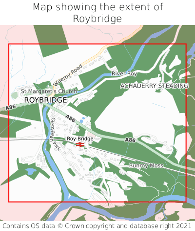 Map showing extent of Roybridge as bounding box