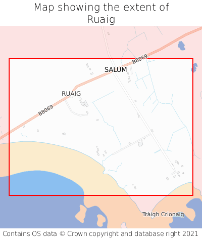 Map showing extent of Ruaig as bounding box