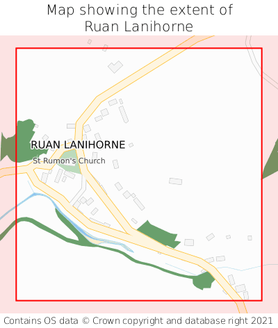 Map showing extent of Ruan Lanihorne as bounding box