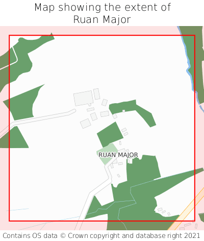 Map showing extent of Ruan Major as bounding box