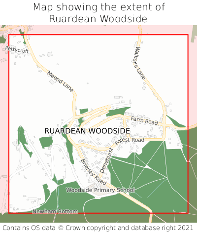 Map showing extent of Ruardean Woodside as bounding box