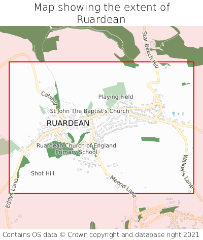 Map showing extent of Ruardean as bounding box