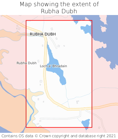 Map showing extent of Rubha Dubh as bounding box