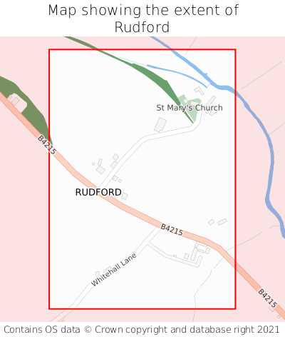 Map showing extent of Rudford as bounding box