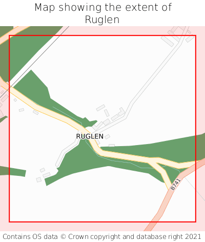 Map showing extent of Ruglen as bounding box