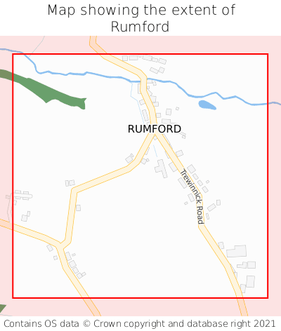 Map showing extent of Rumford as bounding box
