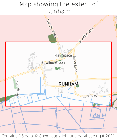 Map showing extent of Runham as bounding box