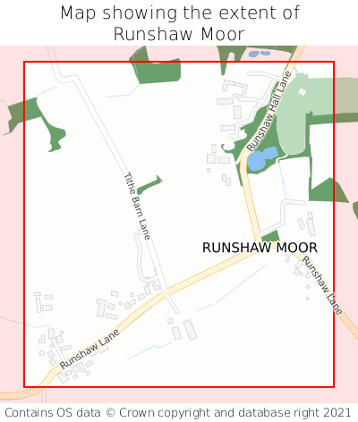Map showing extent of Runshaw Moor as bounding box