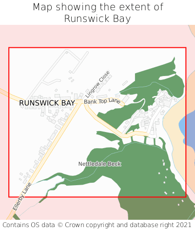 Map showing extent of Runswick Bay as bounding box