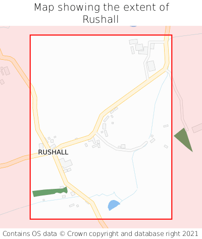 Map showing extent of Rushall as bounding box