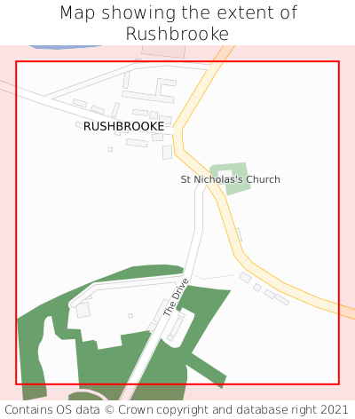 Map showing extent of Rushbrooke as bounding box