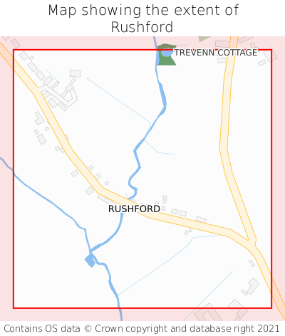 Map showing extent of Rushford as bounding box