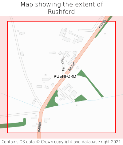 Map showing extent of Rushford as bounding box