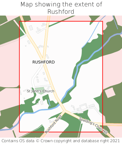 Map showing extent of Rushford as bounding box