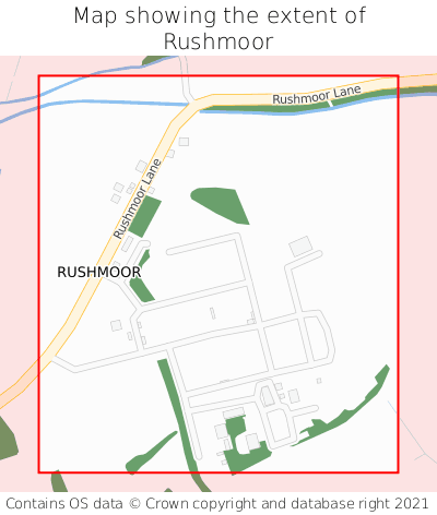 Map showing extent of Rushmoor as bounding box