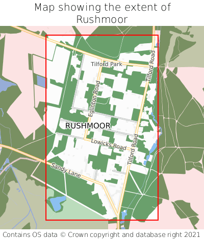 Map showing extent of Rushmoor as bounding box