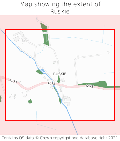 Map showing extent of Ruskie as bounding box
