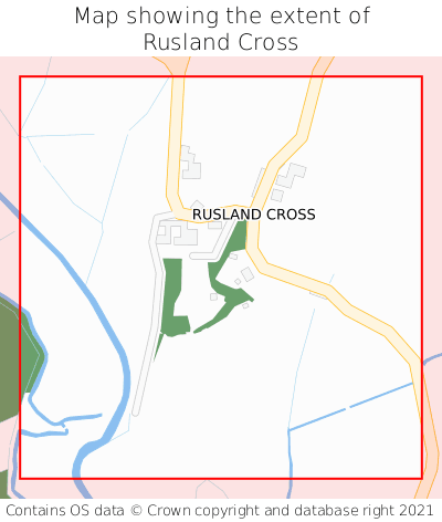 Map showing extent of Rusland Cross as bounding box