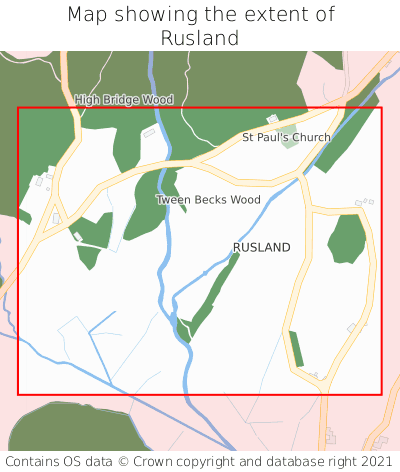 Map showing extent of Rusland as bounding box