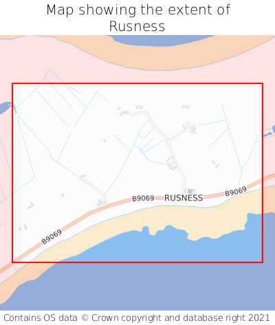 Map showing extent of Rusness as bounding box