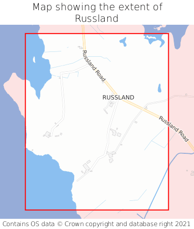 Map showing extent of Russland as bounding box