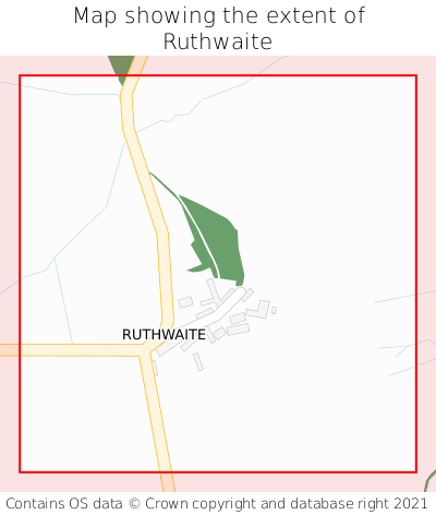 Map showing extent of Ruthwaite as bounding box