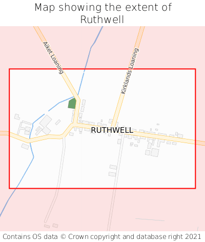 Map showing extent of Ruthwell as bounding box