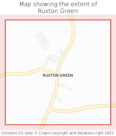 Map showing extent of Ruxton Green as bounding box