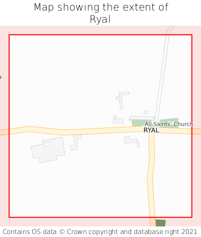 Map showing extent of Ryal as bounding box