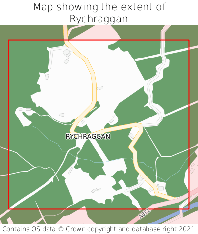 Map showing extent of Rychraggan as bounding box