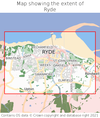 Map showing extent of Ryde as bounding box